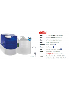 AquaTürk Prizma Premium Pompalı Su Arıtma Cihazı (3-05-PRZ-IN P)Mavi