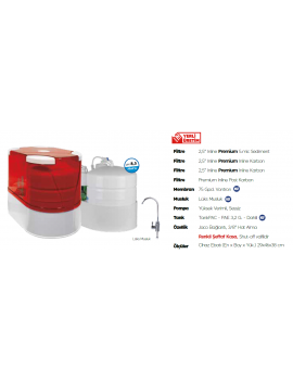 AquaTürk Prizma Premium Pompalı Su Arıtma Cihazı (3-05-PRZ-IN P)Kırmızı